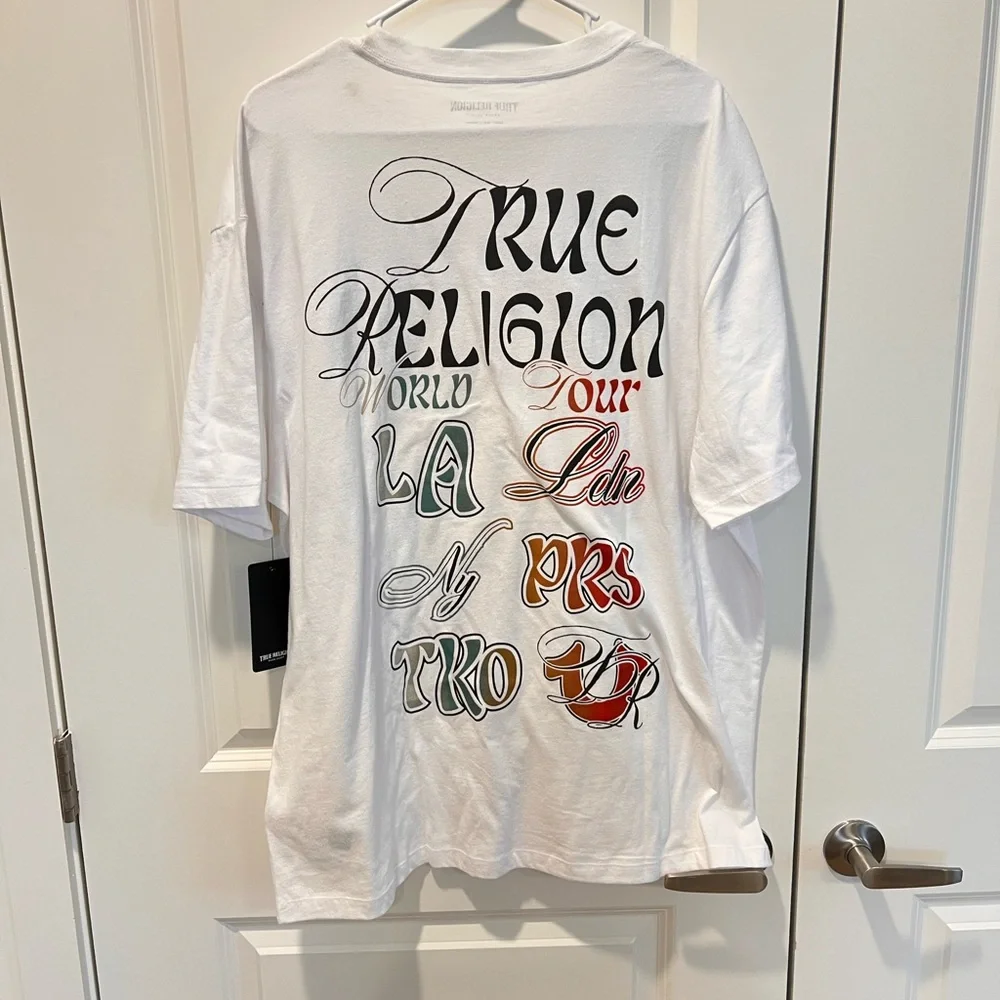 True Religion White Graphic Tee